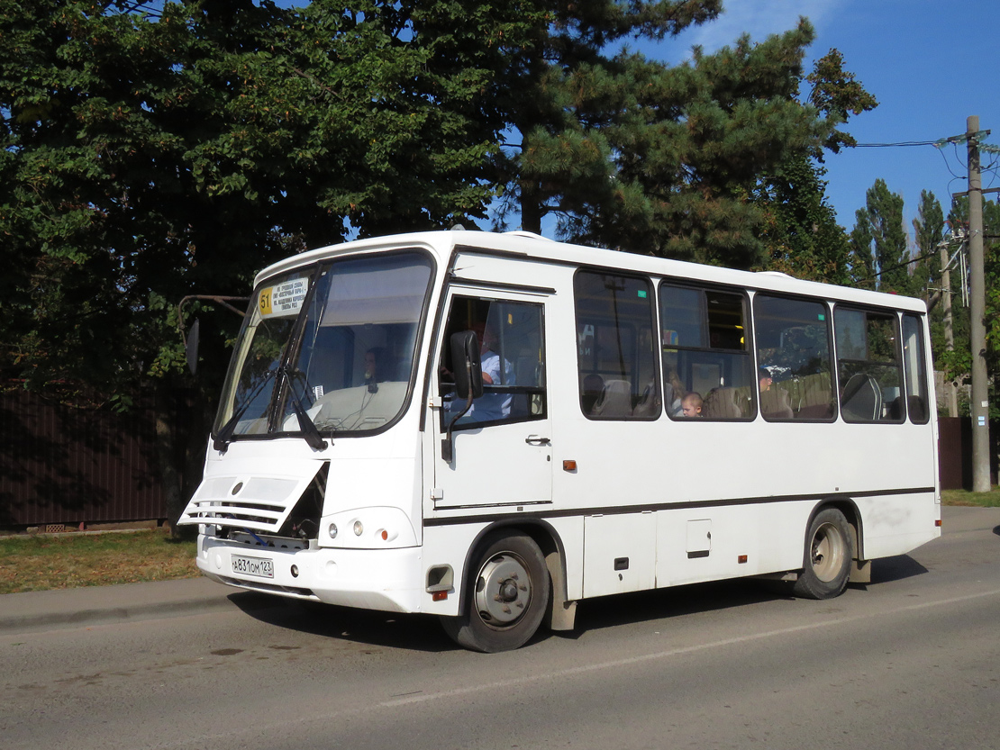 Краснодарский край, ПАЗ-320302-08 № А 831 ОМ 123