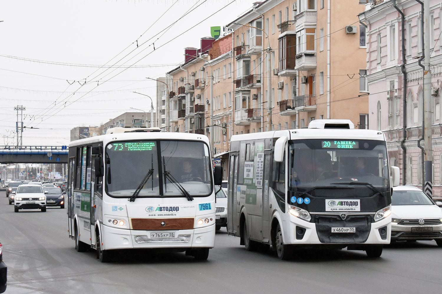 Омская область, ПАЗ-320414-14 "Вектор" № 7561; Омская область, ПАЗ-320435-04 "Vector Next" № 8315