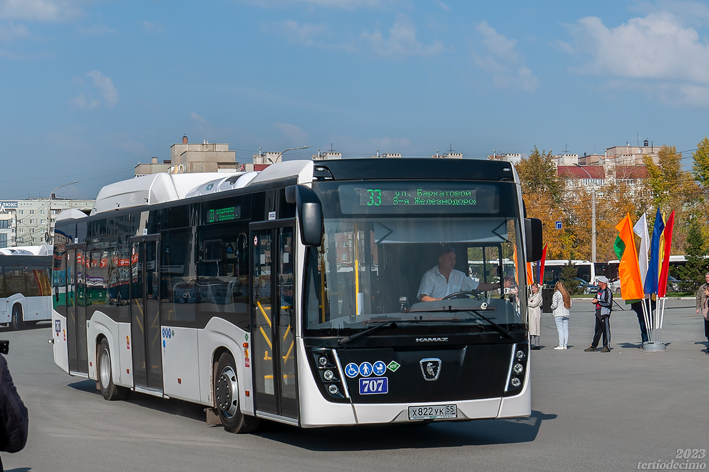 Омская область, НефАЗ-5299-40-57 (CNG) № 707; Омская область — 26.09.2023 — Презентация автобусов НефАЗ-5299-40-57