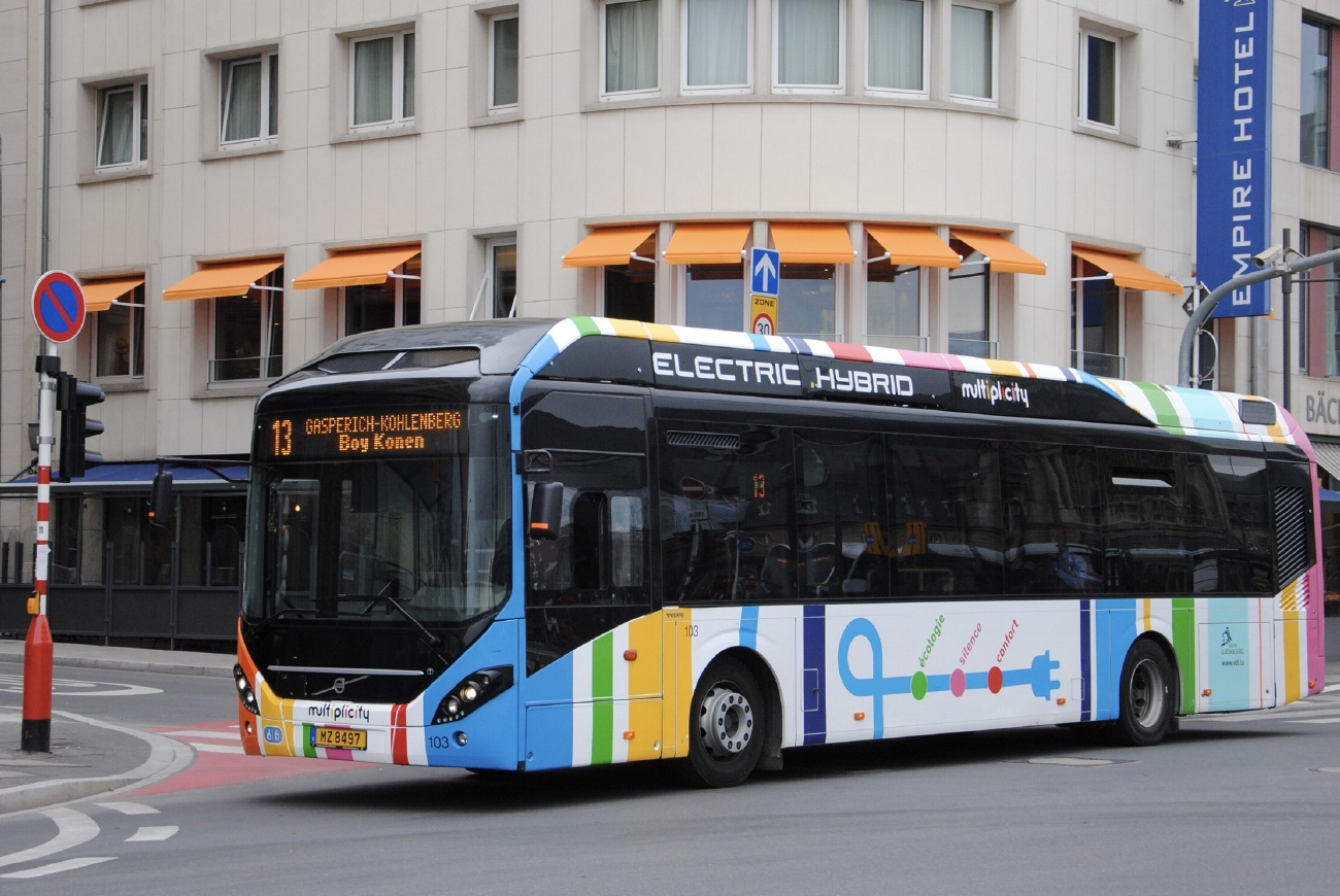 Люксембург, Volvo 7900 Electric Hybrid № 103 Люксембург, Volvo 7900 Electric Hybrid № 103