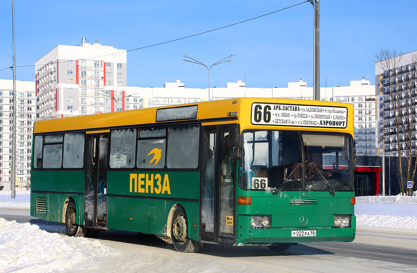 Пензенская область, Mercedes-Benz O405 № Р 022 РА 58