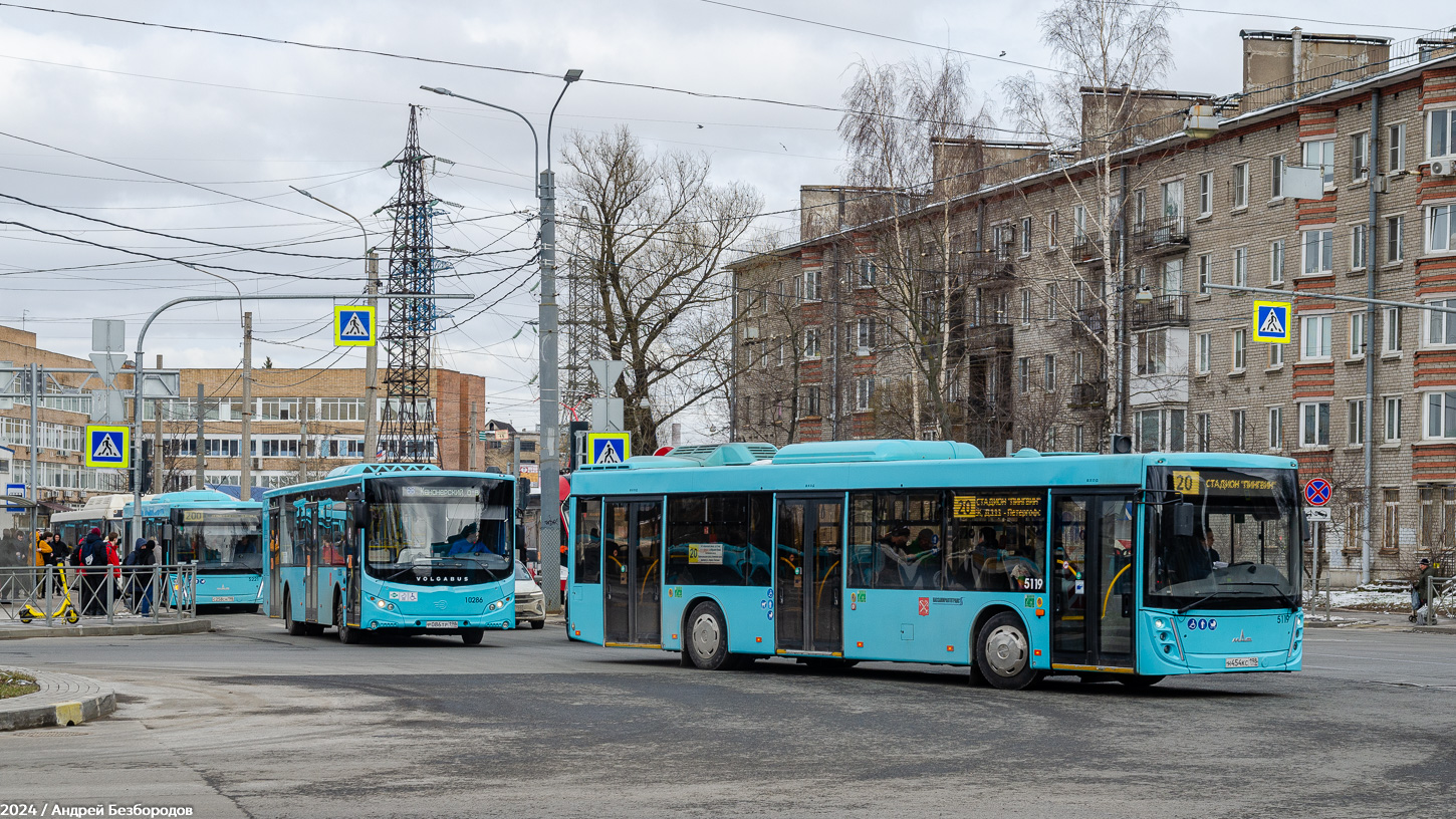 Санкт-Петербург, Volgabus-5270.G4 (LNG) № 10286; Санкт-Петербург, МАЗ-203.047 № 5119