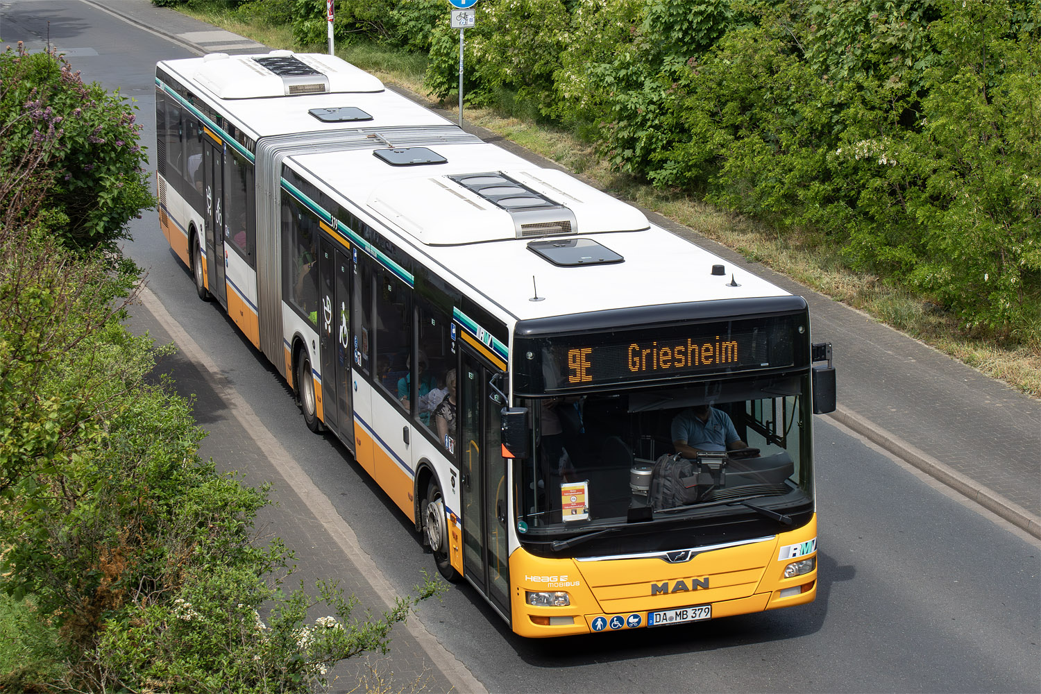 Гессен, MAN A23 Lion's City G NG323 № 379; Гессен — SEV · Straßenbahn Darmstadt · Schloss <> Griesheim · 15.04.2024 — 05.05.2024