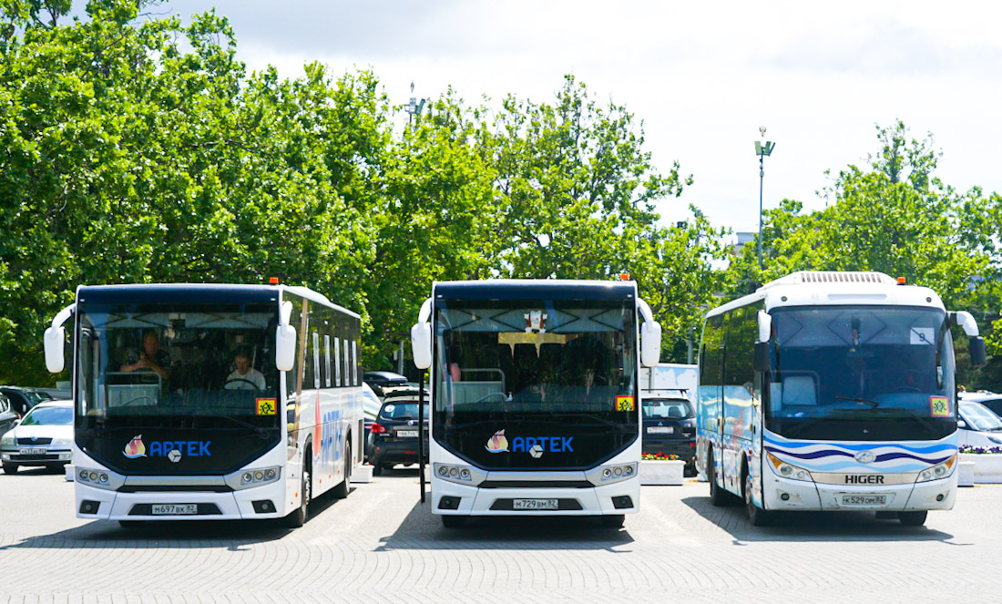 Республика Крым, 628402 “Voyager” № М 697 ВК 82; Республика Крым, 628402 “Voyager” № М 729 ВМ 82; Республика Крым, Higer KLQ6928Q № К 529 ОМ 82