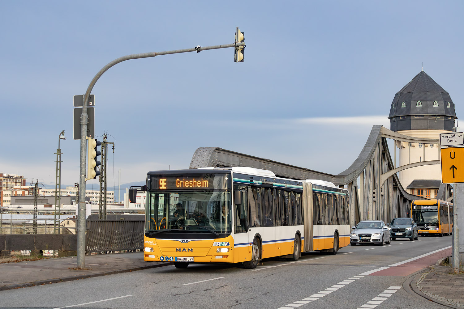 Гессен, MAN A23 Lion's City G NG323 № 377; Гессен — SEV · Straßenbahn Darmstadt · Herbstferien 2024 · 12.10.2024 — 27.10.2024