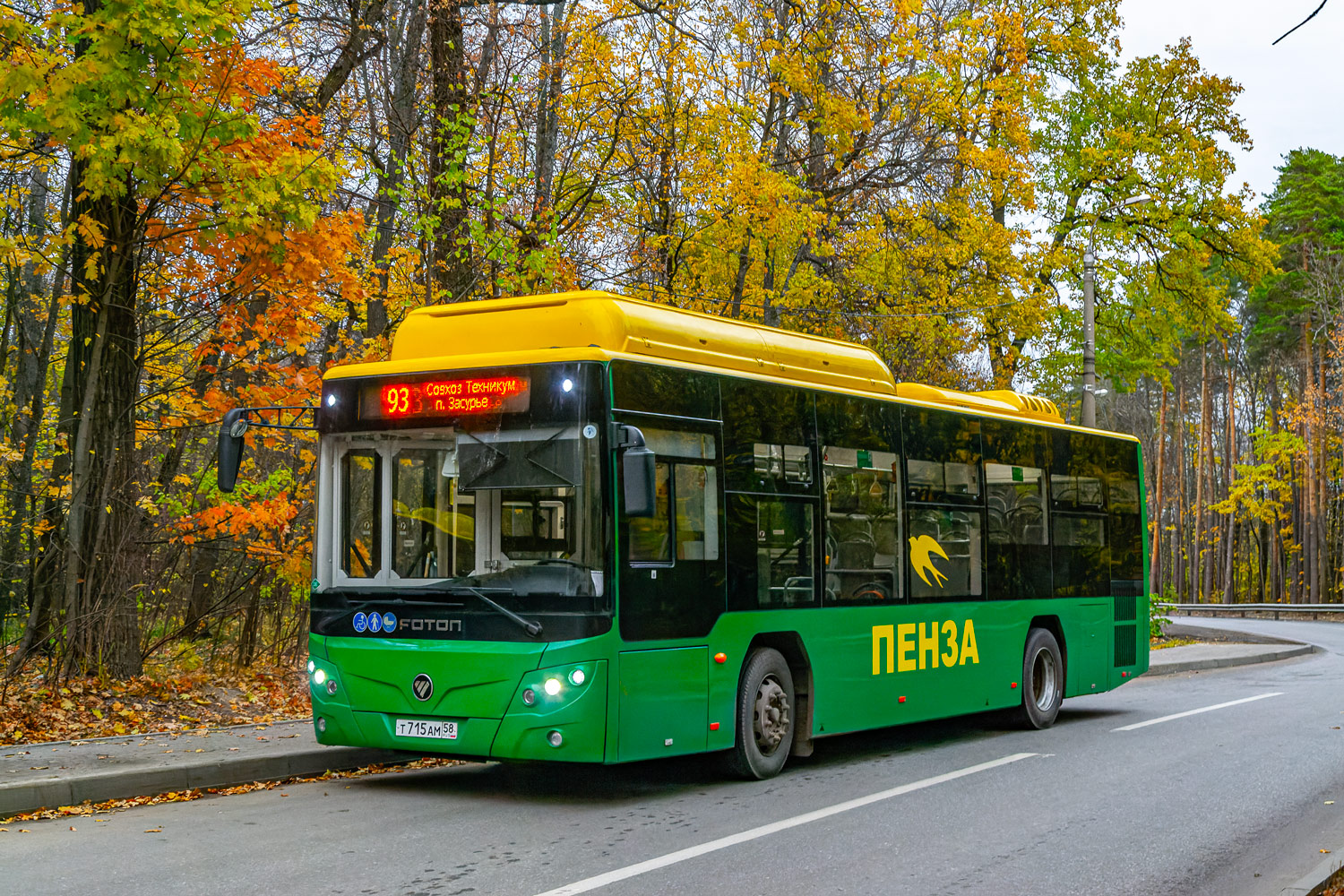 Пензенская область, Foton BJ6105C6MCD-1 № Т 715 АМ 58