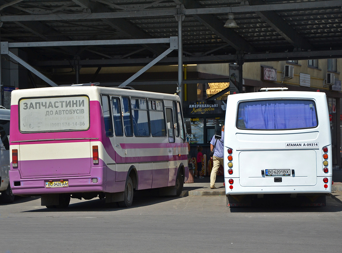 Тернопольская область, БАЗ-А079.20 "Эталон" № BO 0420 AA; Тернопольская область, Ataman A09314 № BO 6201 BX