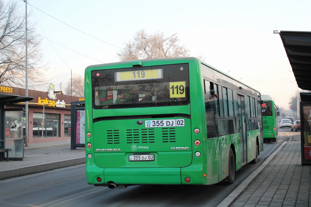 Алматы, Yutong ZK6118HGA (QazTehna) № 355 DJ 02