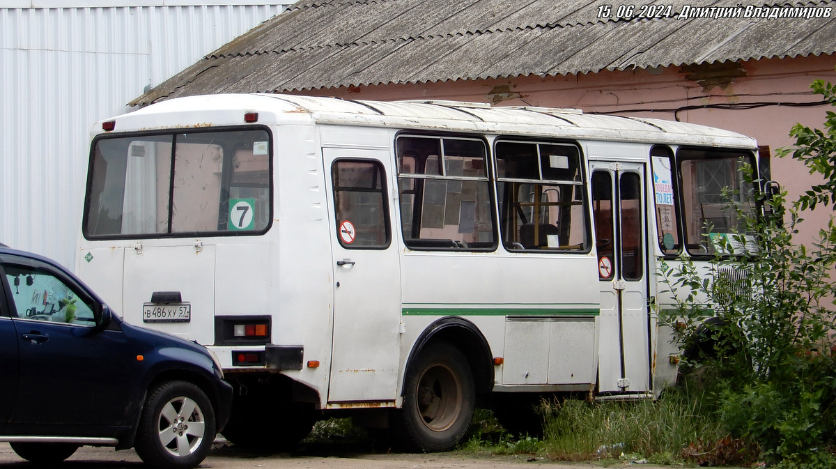 Орловская область, ПАЗ-32053 № В 486 ХУ 57