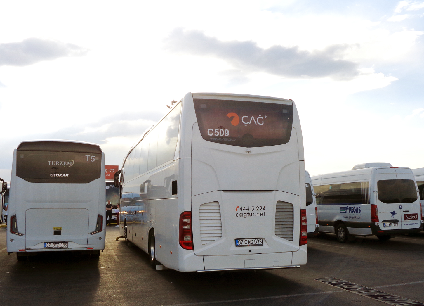 Турция, Mercedes-Benz Tourismo III 15RHD № 3338; Турция, Mercedes-Benz Travego III 15SHD № C509; Турция, Arobus № A290