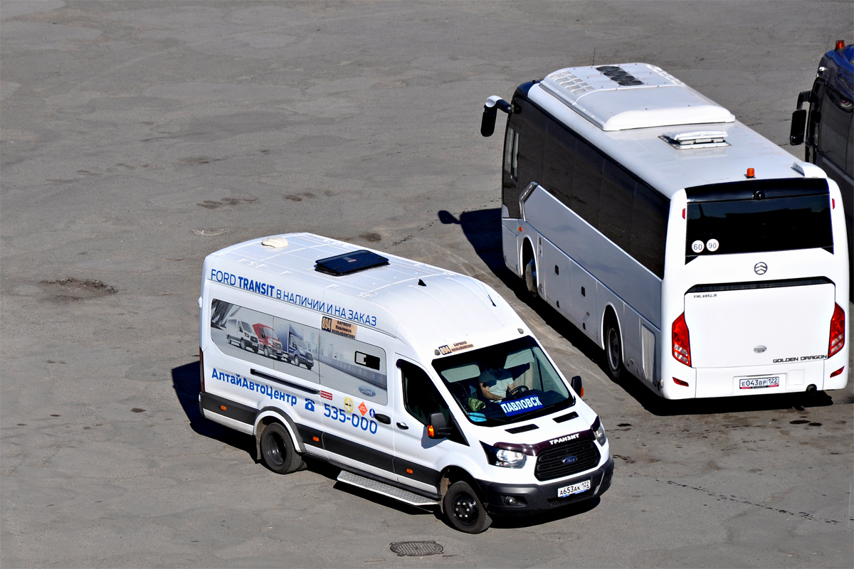 Алтайский край, Ford Transit № А 653 АК 122; Алтайский край, Golden Dragon XML6952JR № Е 043 ВР 122