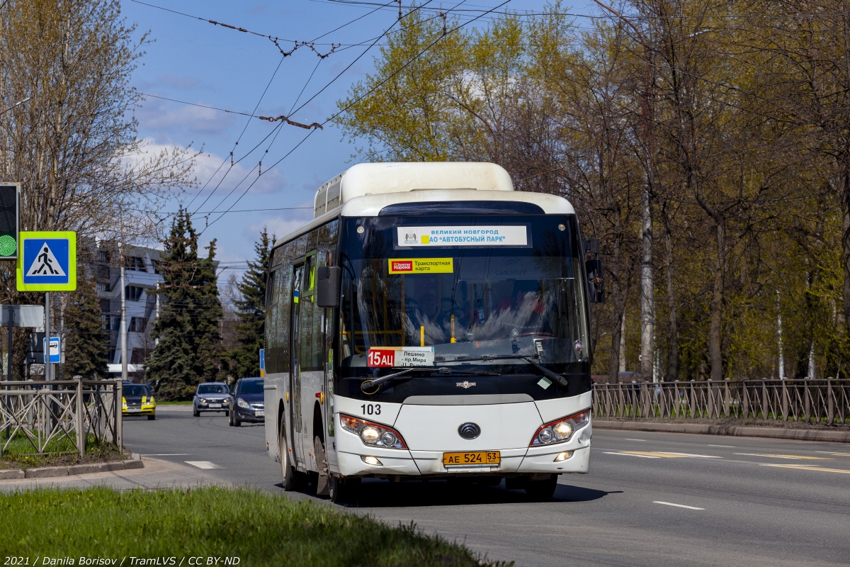 Новгородская область, Yutong ZK6852HG № 103