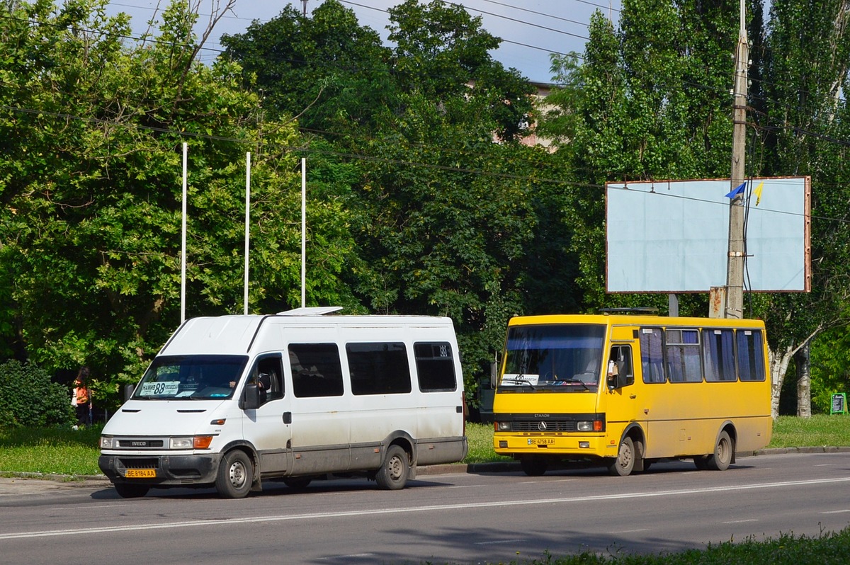 Николаевская область, IVECO Daily 35S13 № BE 8184 AA; Николаевская область, БАЗ-А079.14 "Подснежник" № BE 4758 AA