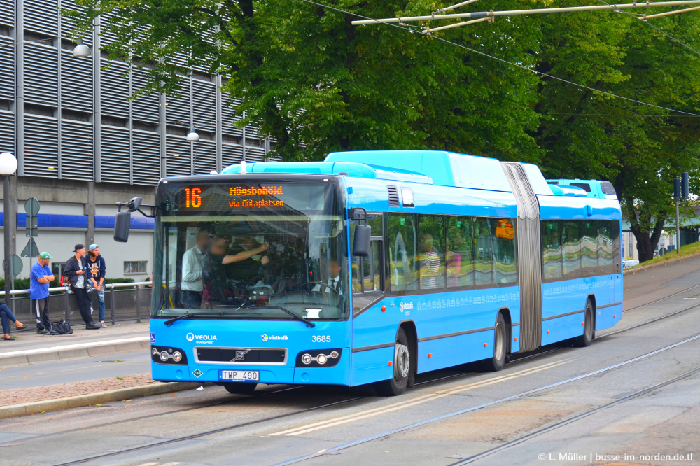 Швеция, Volvo 7700A CNG № 3685
