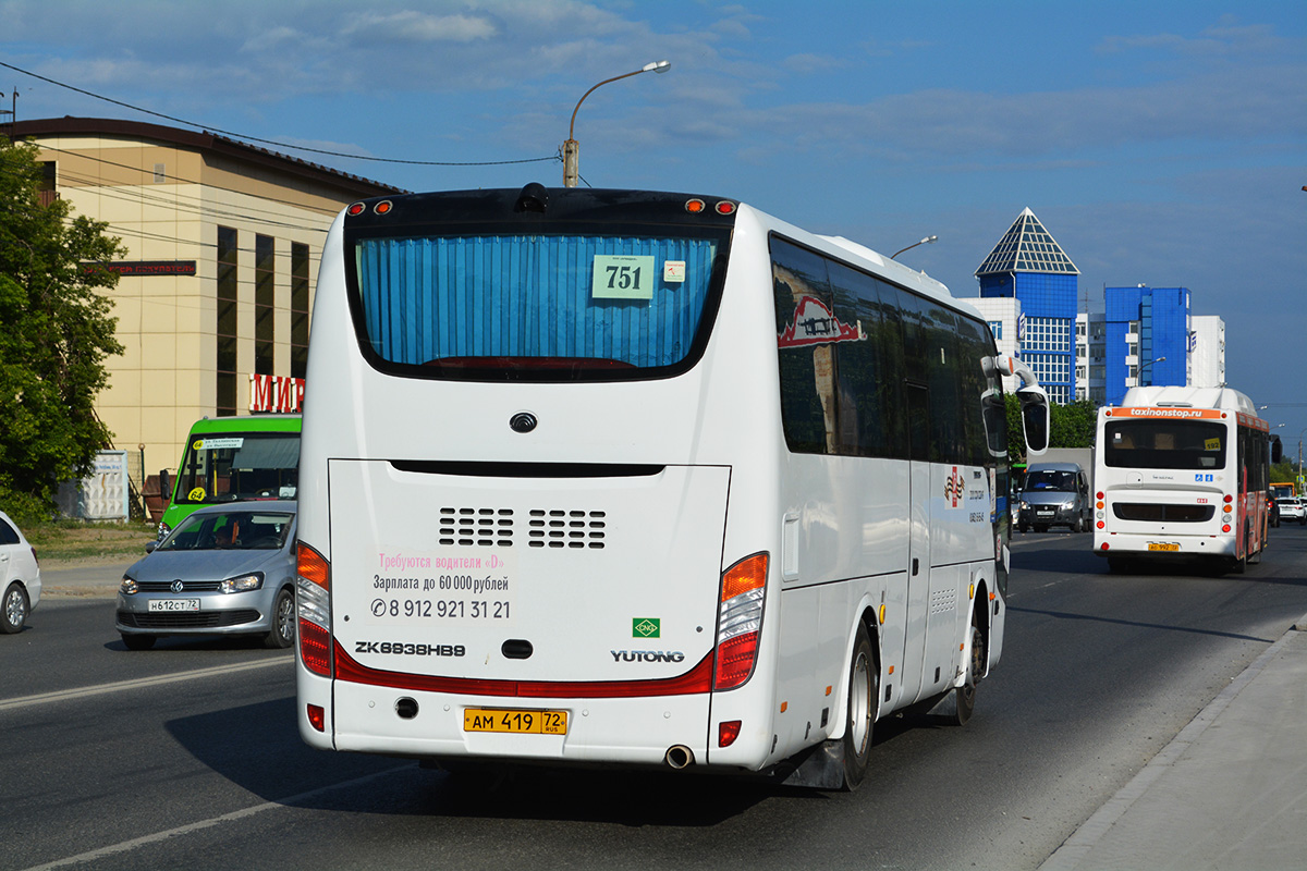 Тюменская область, Yutong ZK6938HB9 № АМ 419 72