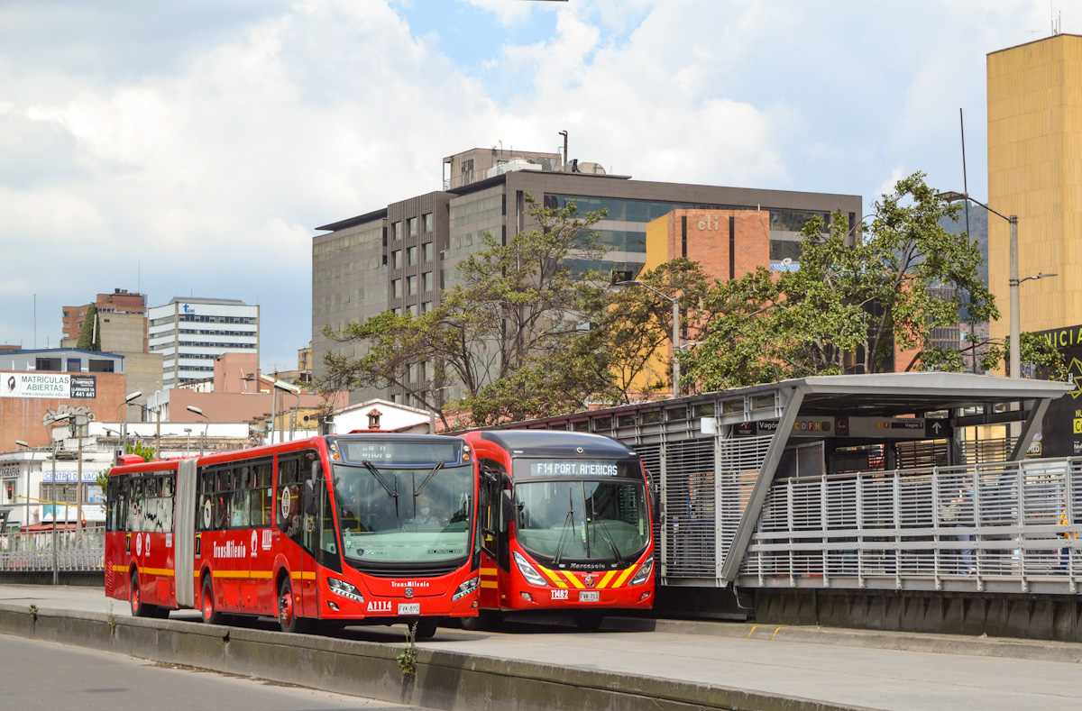 Колумбия, Busscar Urbanuss Pluss S5 BRT № A1114; Колумбия, Marcopolo Gran Viale BRT S № T1482
