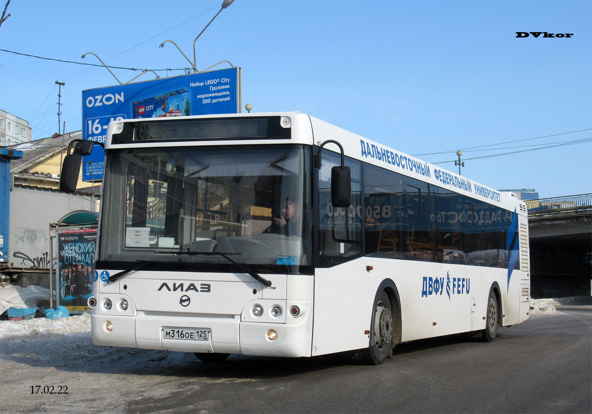 Приморский край, ЛиАЗ-5292.65 № М 316 ОЕ 125