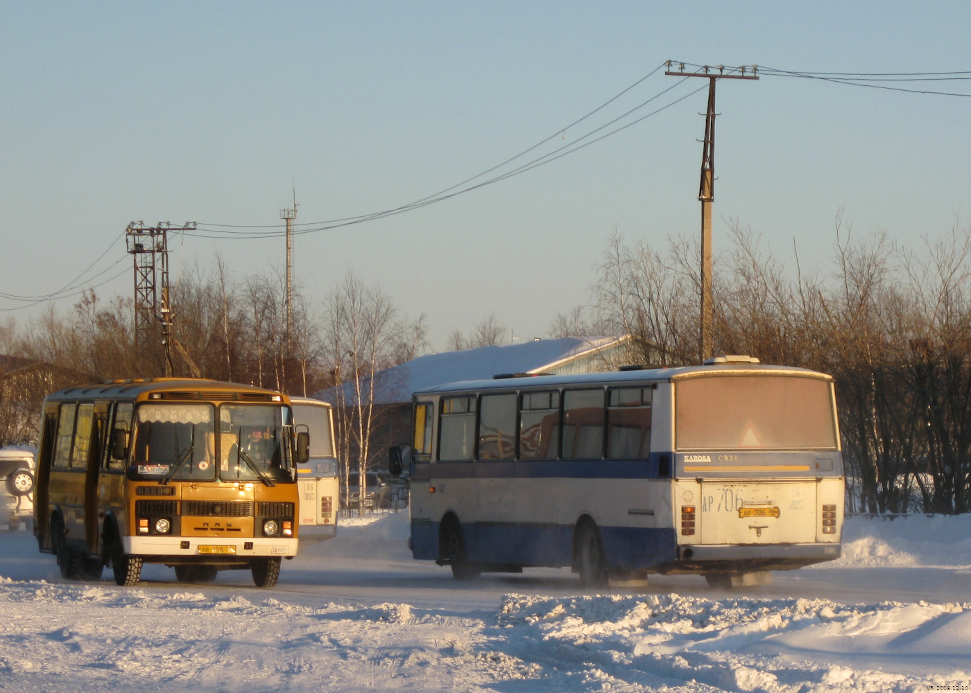 Ханты-Мансийский АО, ПАЗ-3205  (все) № АР 828 86; Ханты-Мансийский АО, Karosa C834.1340 № АР 706 86