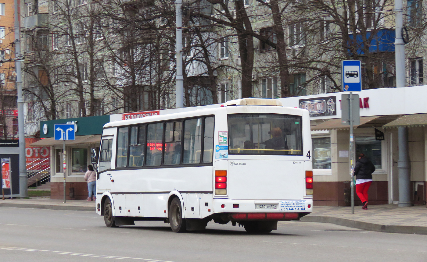 Краснодарский край, ПАЗ-320412-10 № Е 334 ОС 123