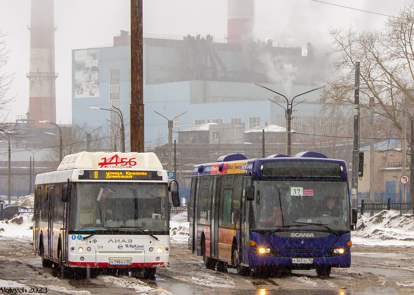 Вологодская область, ЛиАЗ-5292.67 (CNG) № 0514; Вологодская область, Scania OmniLink I (Скания-Питер) № А 365 ХС 35