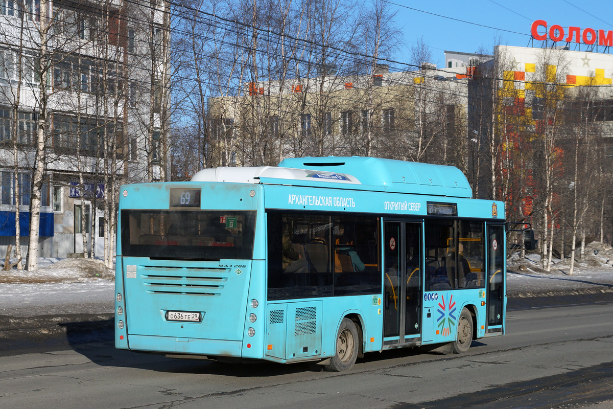 Архангельская область, МАЗ-206.948 № О 636 ТЕ 29