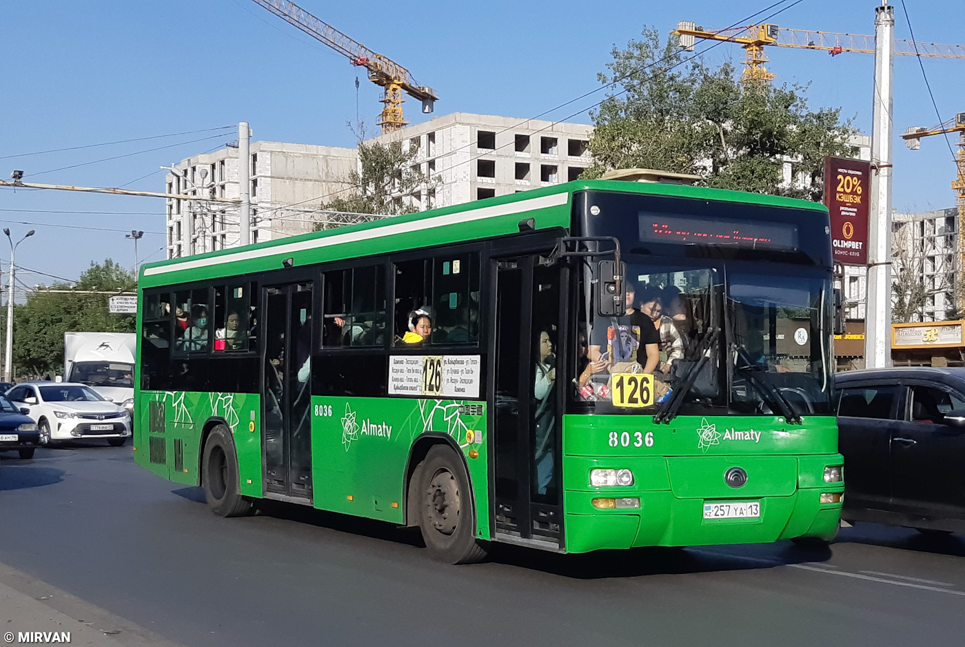Алматы, Yutong ZK6108HGH № 8036