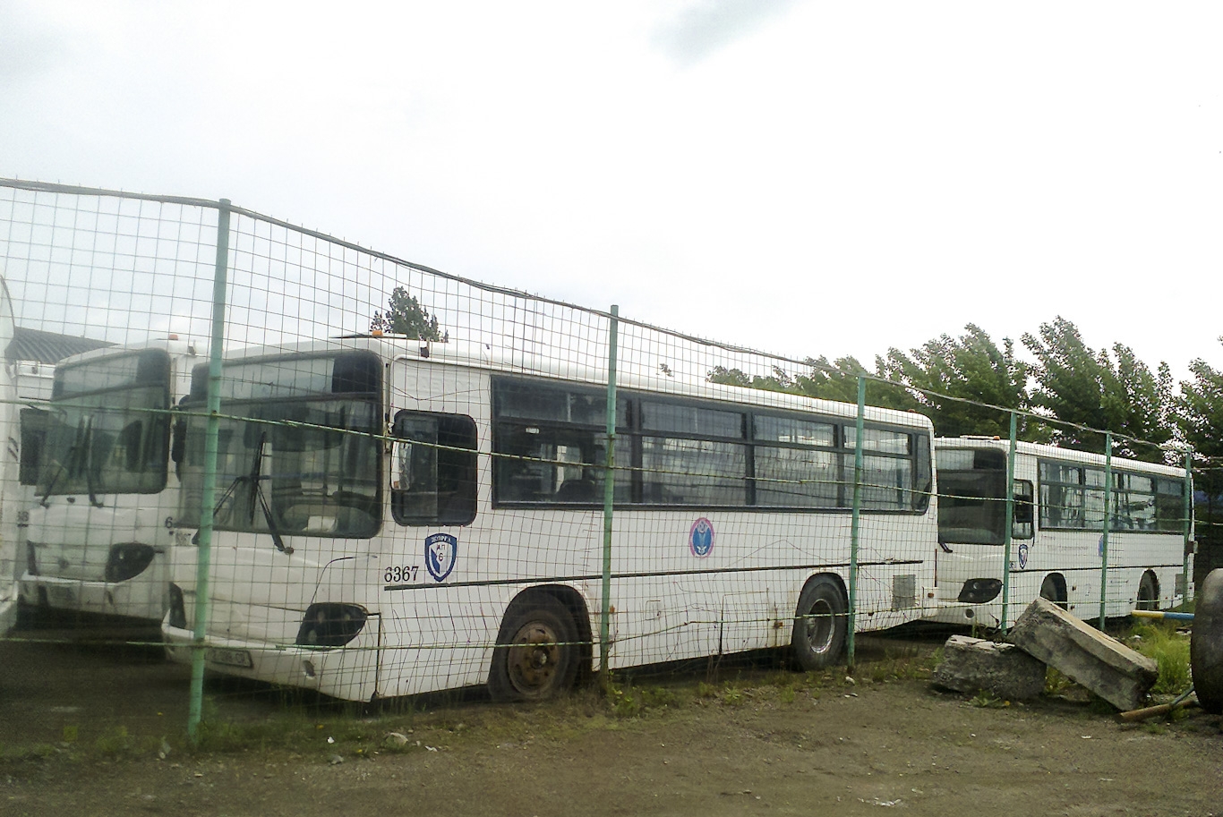 Astana, Daewoo BS090 (SemAZ) # 6361; Astana, Daewoo BS090 (SemAZ) # 6367; Astana, Daewoo BS090 (SemAZ) # 6362; Astana — Bus depot