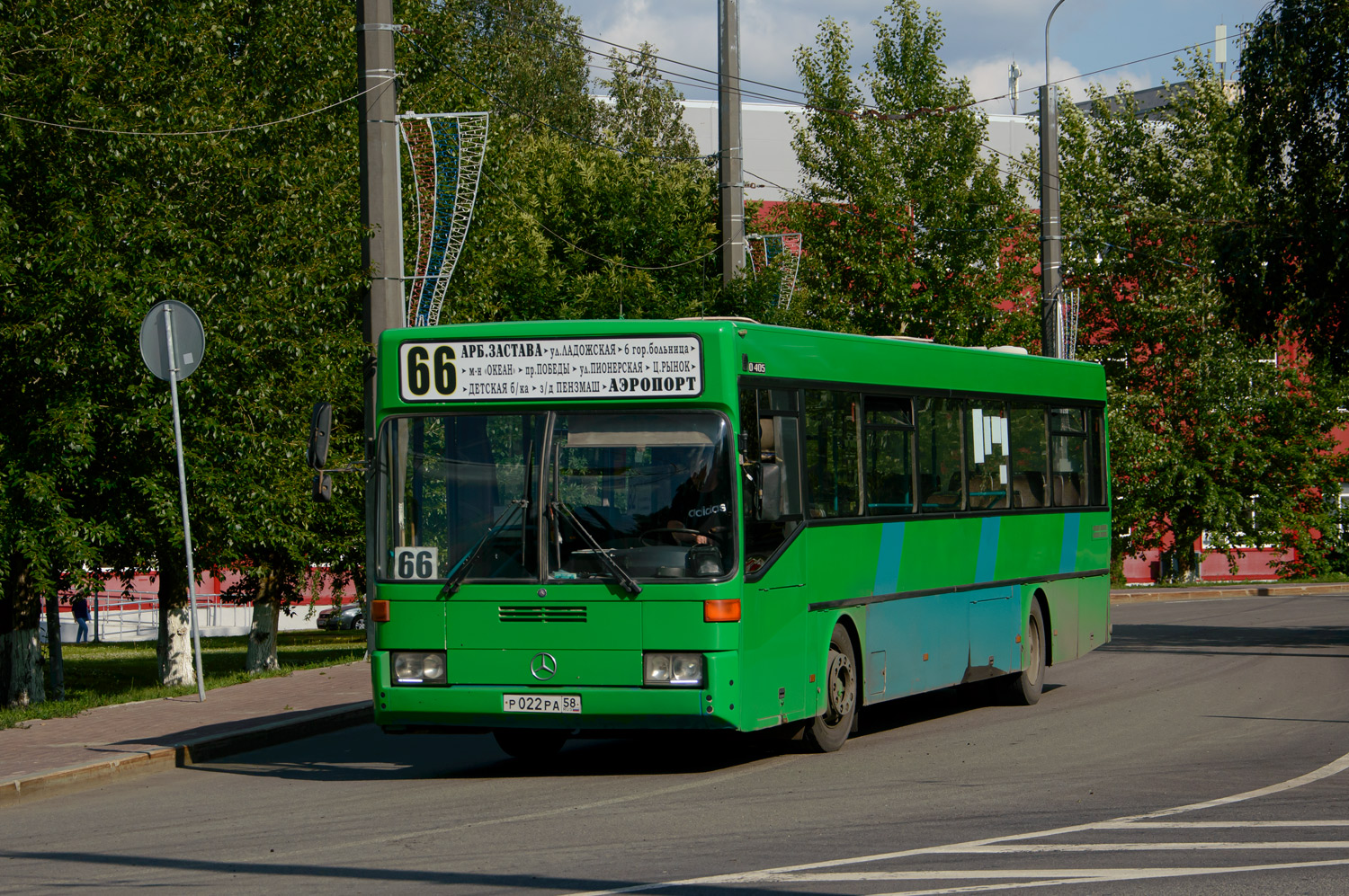 Пензенская область, Mercedes-Benz O405 № Р 022 РА 58