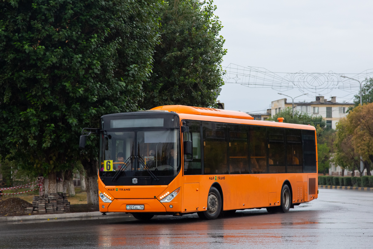 Павлодарская область, Zhong Tong LCK6125HGAN (СемАЗ) № 301 AL 14