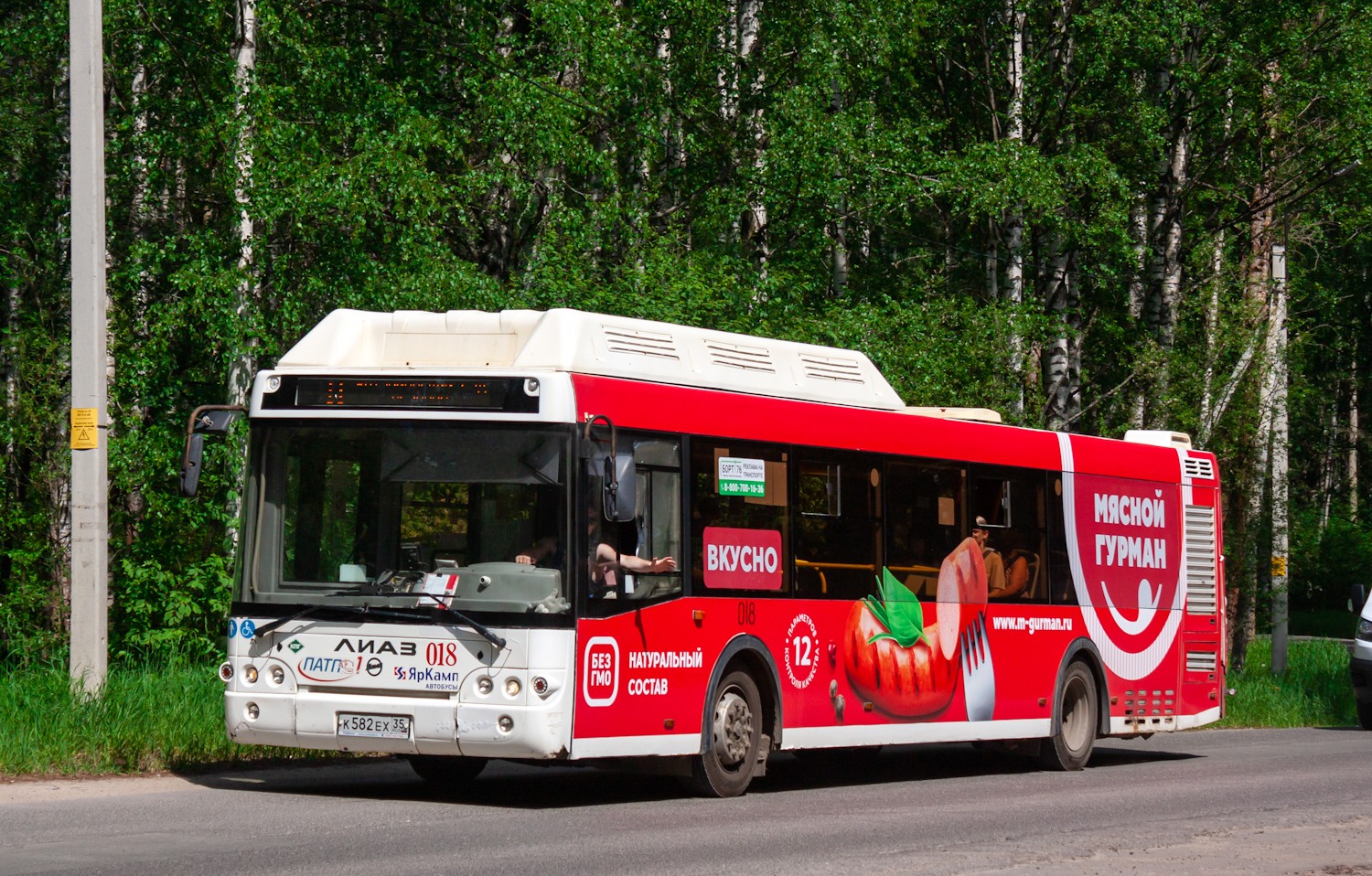 Вологодская область, ЛиАЗ-5292.67 (CNG) № 018