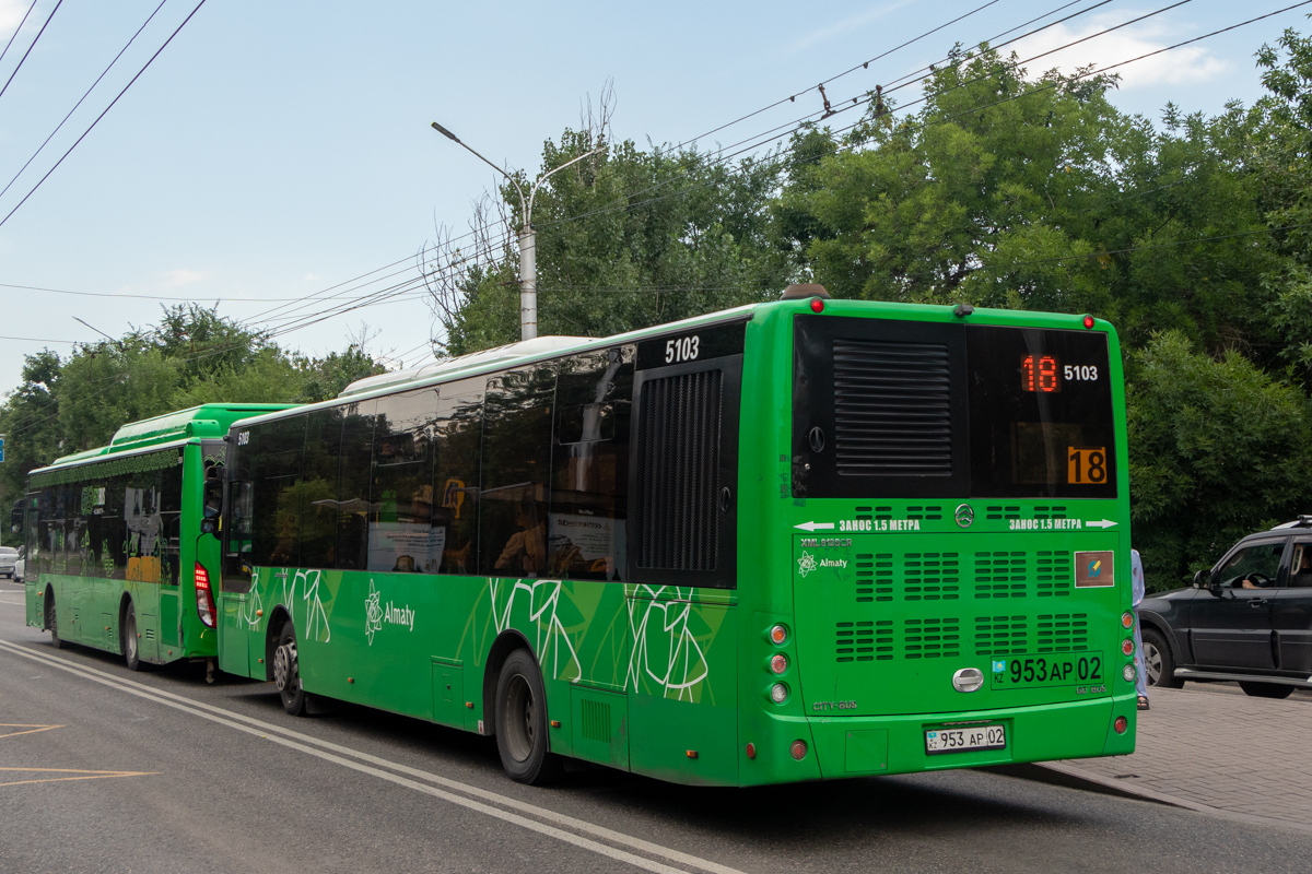 Алматы, Foton BJ6123C6CTD-A1 № 9054; Алматы, Golden Dragon XML6125CR (Hyundai Trans Auto) № 5103