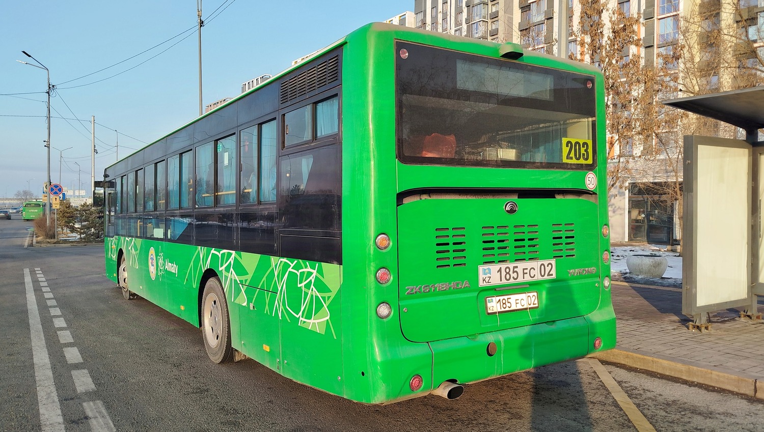 Алматы, Yutong ZK6118HGA (QazTehna) № 185 FC 02