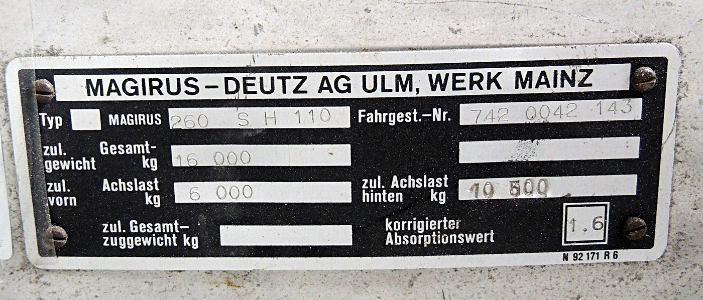 Люксембург, Magirus-Deutz 260 SH110 № 212