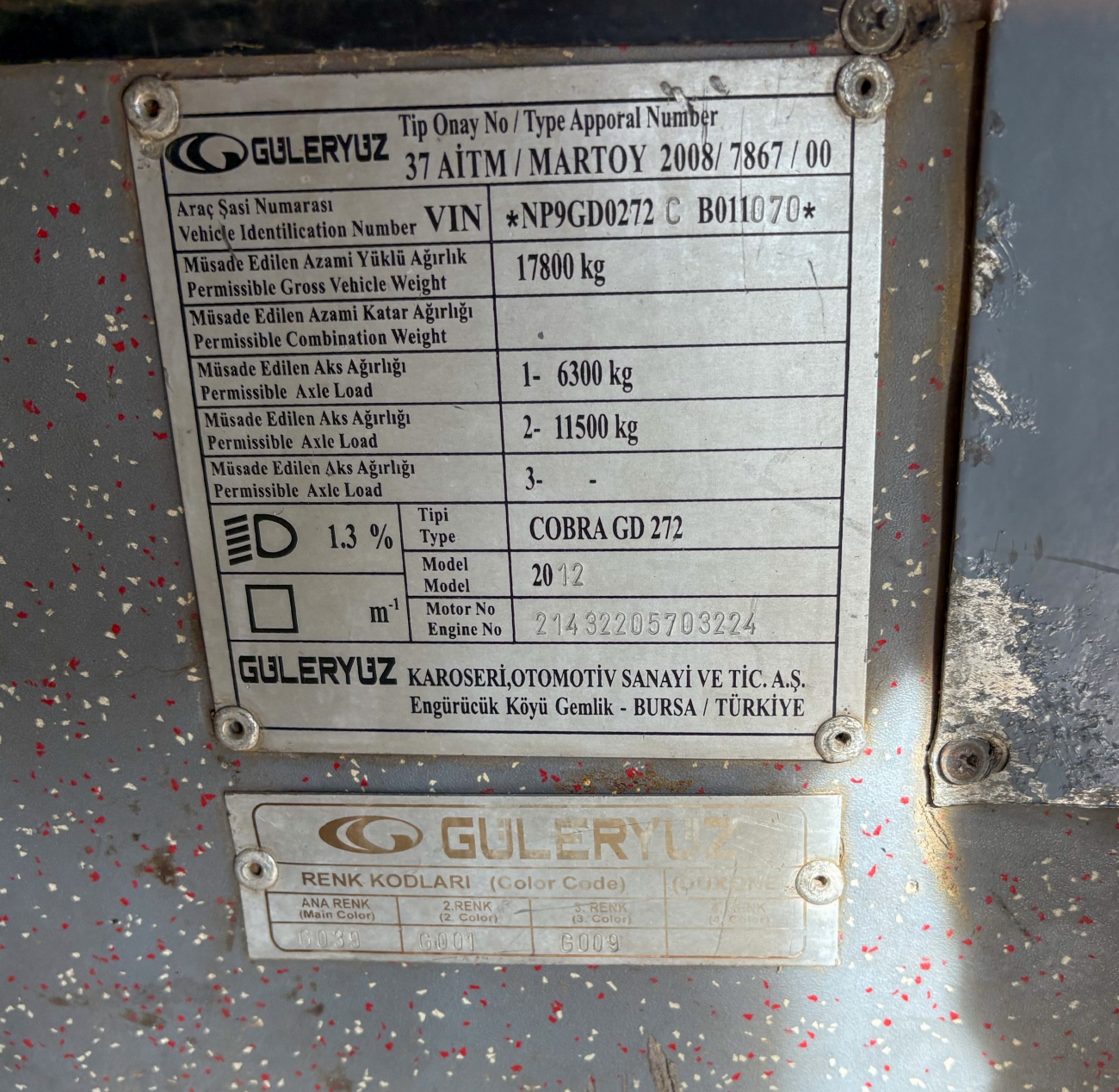 Турция, Güleryüz Cobra GD272LF № 53