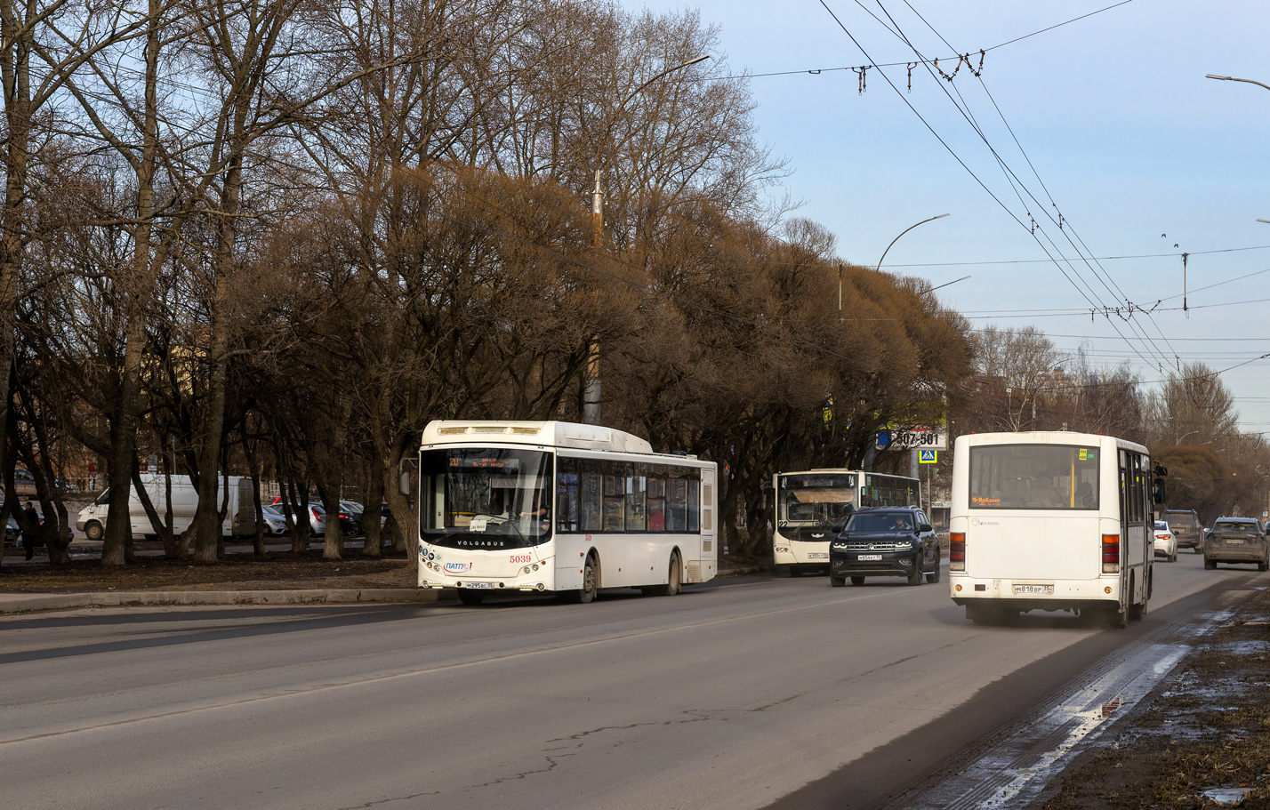 Vologdai terület, Volgabus-5270.G4 (CNG) sz.: 5039; Vologdai terület, VMZ-42521 "Olimp" sz.: 371; Vologdai terület, PAZ-320402-05 sz.: М 818 ВР 35