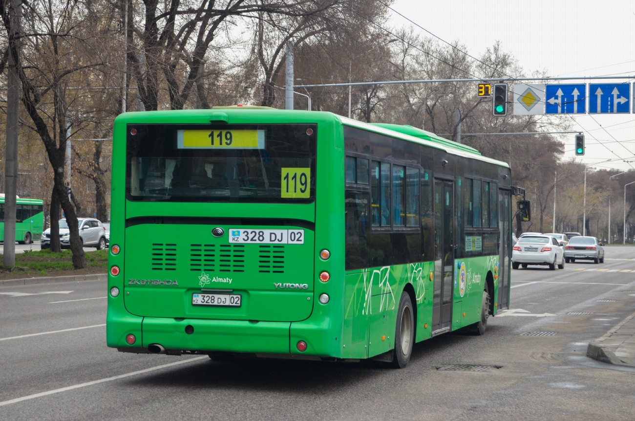 Алматы, Yutong ZK6118HGA (QazTehna) № 328 DJ 02