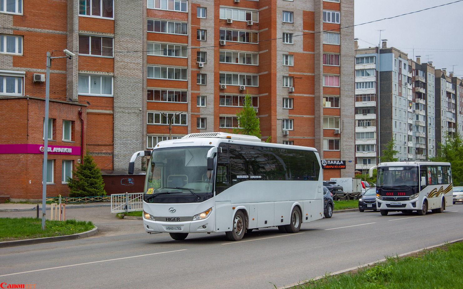Krasnoyarsk region, Higer KLQ6928Q # Р 840 ТС 124; Krasnoyarsk region, PAZ-320435-04 "Vector Next" # Е 750 ОС 124