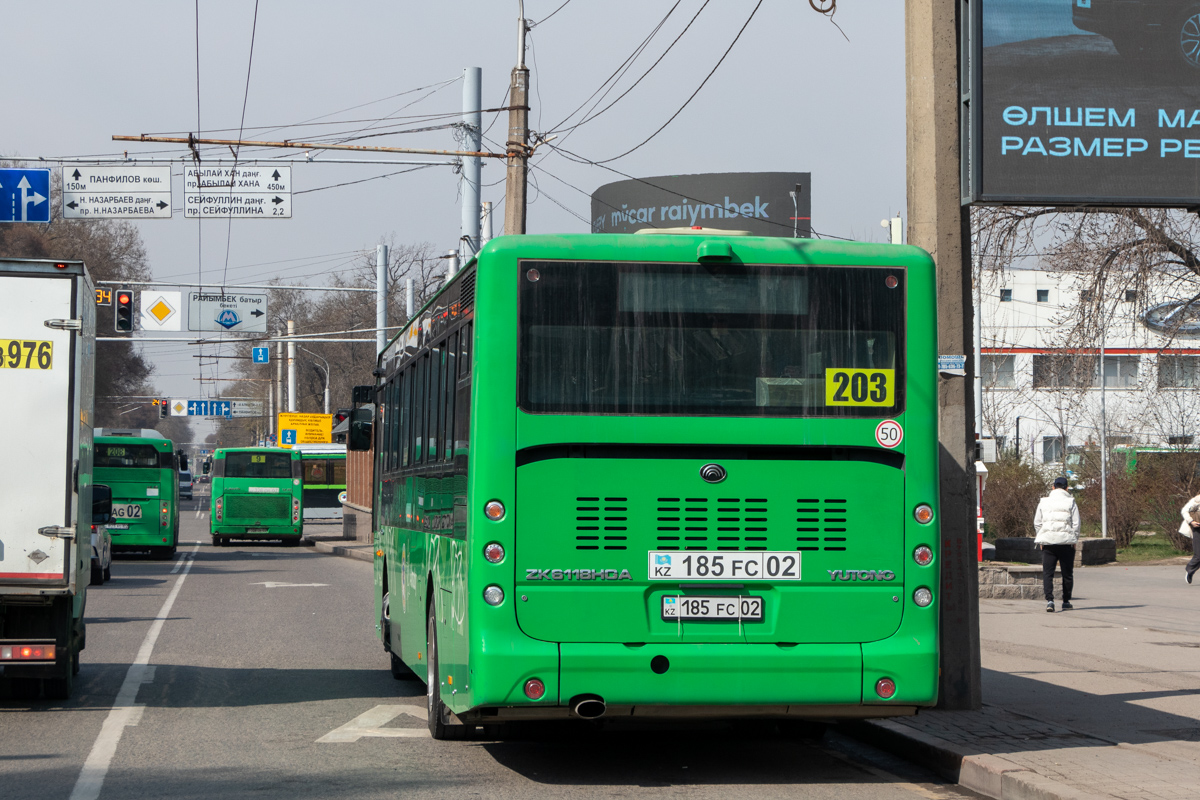 Алматы, Yutong ZK6118HGA (QazTehna) № 185 FC 02