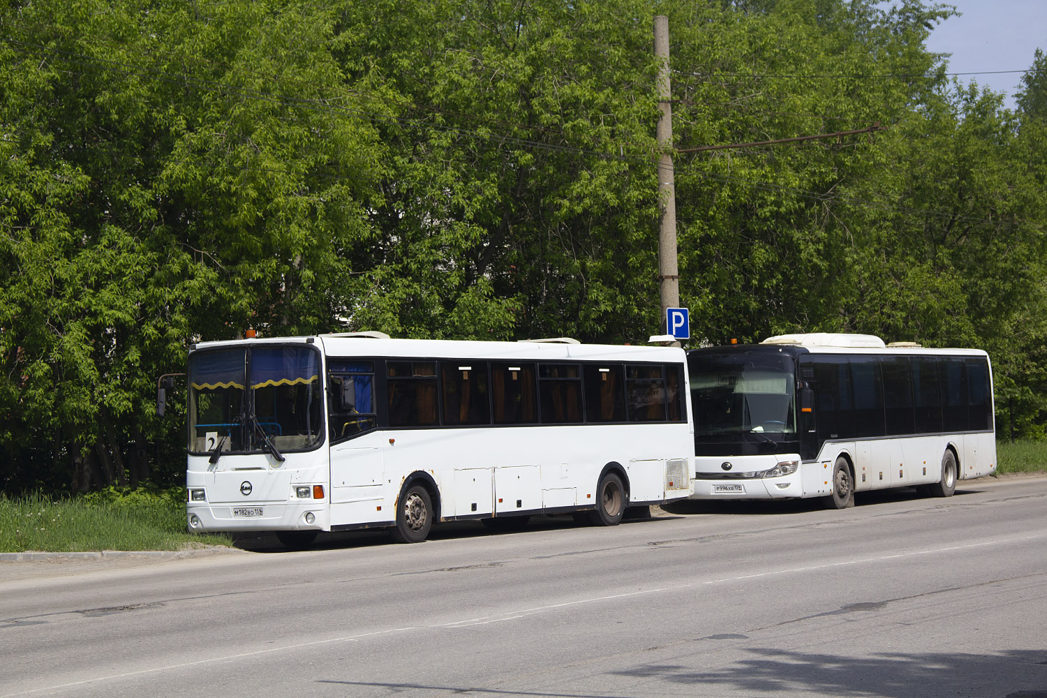 Пермский край, ЛиАЗ-5256.34 (ГолАЗ) № М 182 ВО 159; Пермский край, Yutong ZK6121HQ № Р 996 ХВ 159