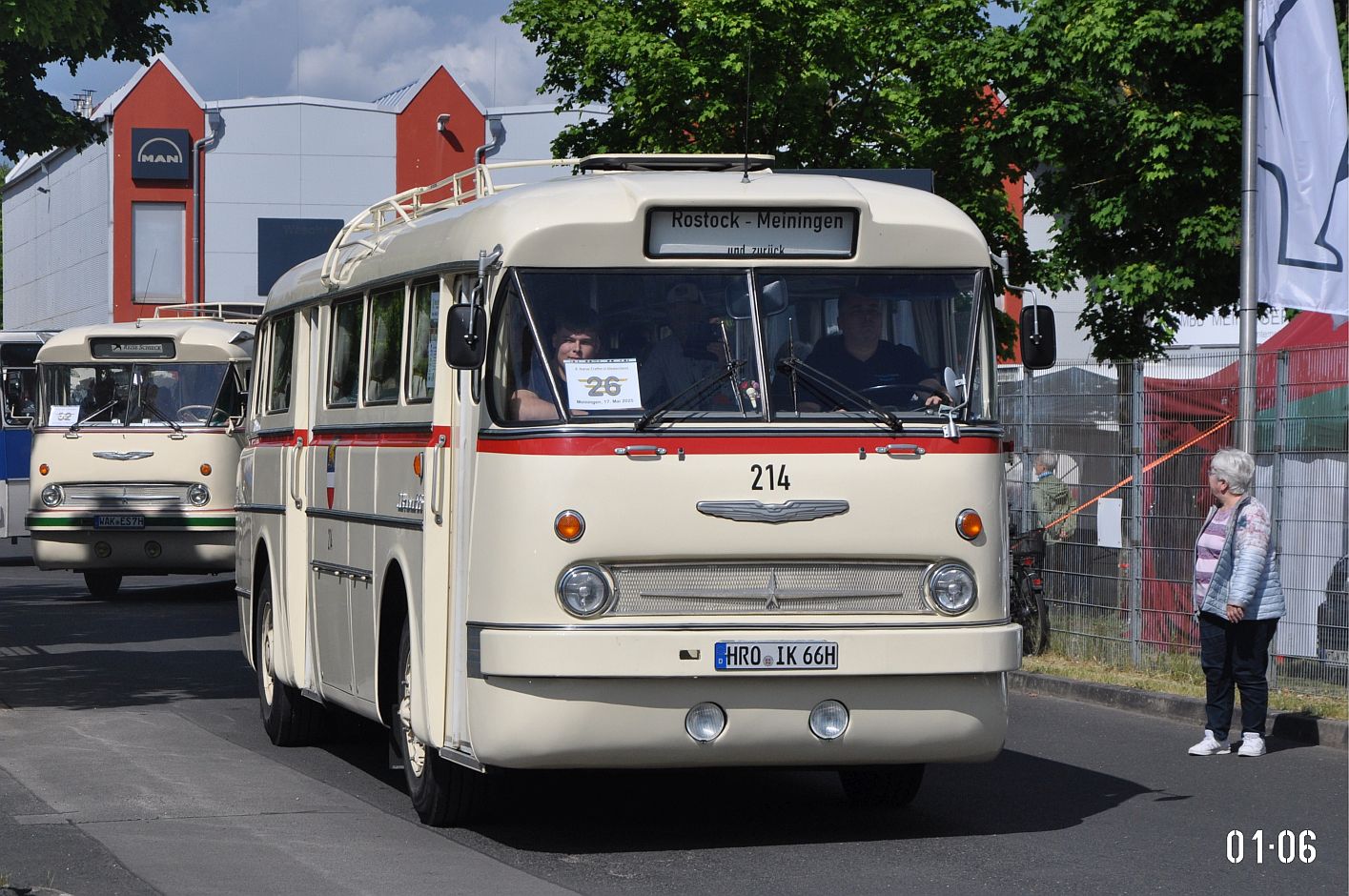 Мекленбург-Передняя Померания, Ikarus  66 № 214; Тюрингия — 8. Ikarus-Bus-Treffen in Deutschland — Meiningen 17.05.2025