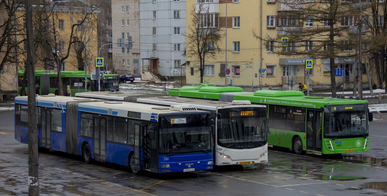 Псковская область, MAN A23 NG263 № 156; Псковская область, МАЗ-216.047 № 661