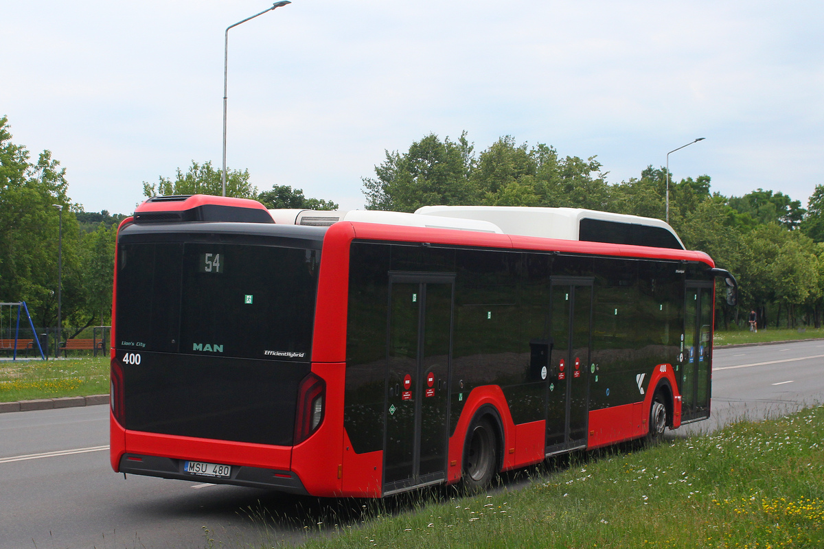 Litva, MAN 12C Lion's City 12 G NL280 EfficientHybrid č. 400 Litva, MAN 12C Lion's City 12 G NL280 EfficientHybrid č. 400