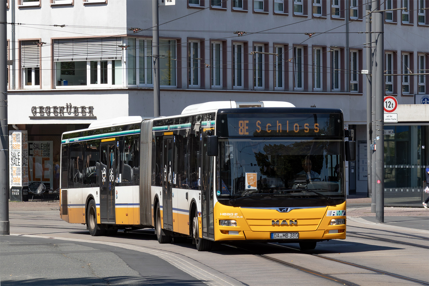 Гессен, MAN A23 Lion's City G NG323 № 380; Гессен — SEV · Straßenbahn Darmstadt · Sommerferien 2025 · 08.07.2025 — 17.08.2025