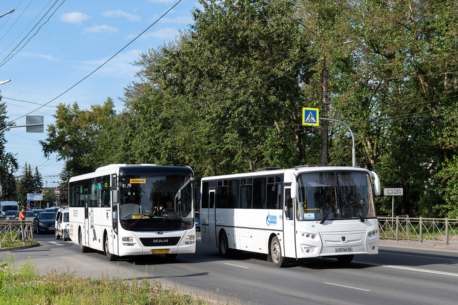 Санкт-Петербург, MAN R60 Lion's Intercity ÜL290 № АЕ 616 53; Новгородская область, КАвЗ-4238-82 № К 551 ВР 53